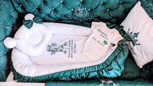 Load image into Gallery viewer, Luxury baby bedding 120x60 personalised by embroidery, 100% cotton
