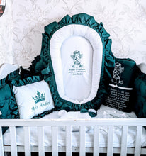 Load image into Gallery viewer, Luxury baby bedding 120x60 personalised by embroidery, 100% cotton
