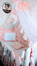 Load image into Gallery viewer, Luxury baby bedding 120x60 personalised by embroidery, 100% cotton
