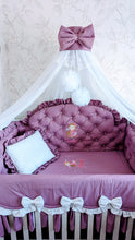 Load image into Gallery viewer, Luxury baby bedding  120x60 personalised by embroidery,  100% cotton
