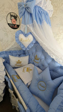 Load image into Gallery viewer, Luxury baby bedding cotton
140x70 personalised by embroidery
