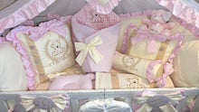 Load image into Gallery viewer, Luxury baby bedding 100x50 personalised by embroidery
