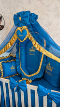 Load image into Gallery viewer, Luxury baby bedding 120x60 personalised by embroidery

