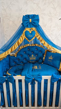 Load image into Gallery viewer, Luxury baby bedding 120x60 personalised by embroidery
