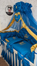 Load image into Gallery viewer, Luxury baby bedding 120x60 personalised by embroidery
