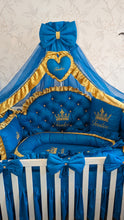 Load image into Gallery viewer, Luxury baby bedding 120x60 personalised by embroidery
