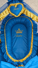 Load image into Gallery viewer, Luxury baby bedding 120x60 personalised by embroidery
