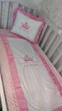 Load image into Gallery viewer, Blanket and pillow 
100% cotton and dimple minky
Personalised by embroidery
