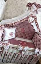 Load image into Gallery viewer, Luxury baby bedding velvet and cotton 

 140x70 personalised by embroidery
