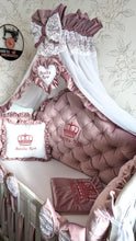 Load image into Gallery viewer, Luxury baby bedding velvet and cotton 

 140x70 personalised by embroidery

