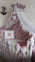 Load image into Gallery viewer, Luxury baby bedding velvet and cotton 

 140x70 personalised by embroidery
