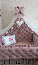 Load image into Gallery viewer, Luxury baby bedding velvet and cotton 

 140x70 personalised by embroidery
