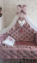 Load image into Gallery viewer, Luxury baby bedding velvet and cotton 

 140x70 personalised by embroidery
