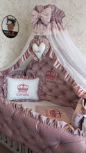 Load image into Gallery viewer, Luxury baby bedding velvet and cotton 

 140x70 personalised by embroidery
