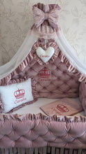 Load image into Gallery viewer, Luxury baby bedding velvet and cotton 

 140x70 personalised by embroidery
