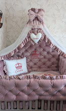 Load image into Gallery viewer, Luxury baby bedding velvet and cotton 

 140x70 personalised by embroidery
