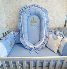 Load image into Gallery viewer, Luxury baby bedding 140*70, personalised by embroidery
