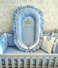 Load image into Gallery viewer, Luxury baby bedding 140*70, personalised by embroidery
