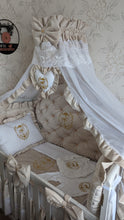 Load image into Gallery viewer, Luxury baby bedding velvet and cotton
140x70 personalised by embroidery
