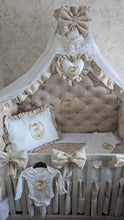 Load image into Gallery viewer, Luxury baby bedding velvet and cotton
140x70 personalised by embroidery
