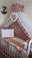 Load image into Gallery viewer, Luxury baby bedding 100% cotton
140x70 personalised by embroidery
