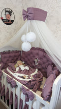 Load image into Gallery viewer, Luxury baby bedding 100*50 personalised by embroidery, 100% cotton
