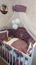 Load image into Gallery viewer, Luxury baby bedding 100*50 personalised by embroidery, 100% cotton
