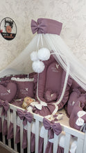 Load image into Gallery viewer, Luxury baby bedding 100*50 personalised by embroidery, 100% cotton
