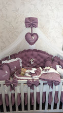 Load image into Gallery viewer, Luxury baby bedding 100*50 personalised by embroidery, 100% cotton
