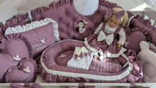 Load image into Gallery viewer, Luxury baby bedding 100*50 personalised by embroidery, 100% cotton
