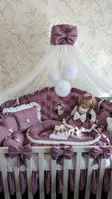 Load image into Gallery viewer, Luxury baby bedding 100*50 personalised by embroidery, 100% cotton
