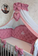 Load image into Gallery viewer, Luxury baby bedding 120x60 personalised by embroidery
