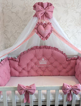 Load image into Gallery viewer, Luxury baby bedding 120x60 personalised by embroidery
