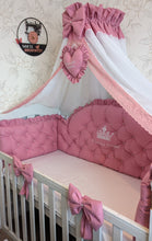 Load image into Gallery viewer, Luxury baby bedding 120x60 personalised by embroidery
