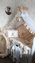 Load image into Gallery viewer, Luxury baby bedding 100*50 personalised by embroidery, 100% cotton
