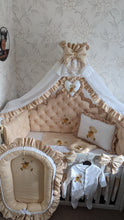 Load image into Gallery viewer, Luxury baby bedding 100*50 personalised by embroidery, 100% cotton
