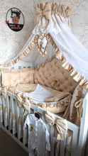 Load image into Gallery viewer, Luxury baby bedding 100*50 personalised by embroidery, 100% cotton

