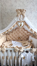 Load image into Gallery viewer, Luxury baby bedding 100*50 personalised by embroidery, 100% cotton
