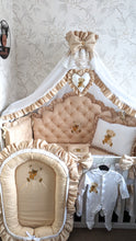 Load image into Gallery viewer, Luxury baby bedding 100*50 personalised by embroidery, 100% cotton
