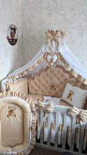 Load image into Gallery viewer, Luxury baby bedding 100*50 personalised by embroidery, 100% cotton

