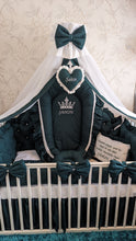 Load image into Gallery viewer, Luxury baby bedding 120x60 personalised by embroidery 100% cotton
