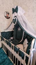 Load image into Gallery viewer, Luxury baby bedding 120x60 personalised by embroidery 100% cotton
