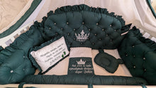 Load image into Gallery viewer, Luxury baby bedding 120x60 personalised by embroidery 100% cotton
