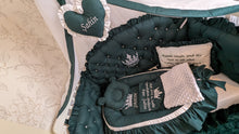 Load image into Gallery viewer, Luxury baby bedding 120x60 personalised by embroidery 100% cotton
