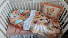 Load image into Gallery viewer, Baby nest with braided bumper
Blanket and pillow
