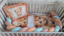 Load image into Gallery viewer, Baby nest with braided bumper
Blanket and pillow
