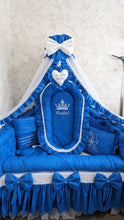 Load image into Gallery viewer, Luxury baby bedding 120x60 personalised by embroidery
