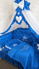 Load image into Gallery viewer, Luxury baby bedding 120x60 personalised by embroidery
