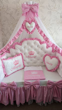 Load image into Gallery viewer, Luxury baby bedding 120*60 personalised by embroidery, 100% cotton
