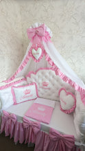 Load image into Gallery viewer, Luxury baby bedding 120*60 personalised by embroidery, 100% cotton

